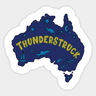 AUSSIE MAP THUNDERSTRUCK Sticker